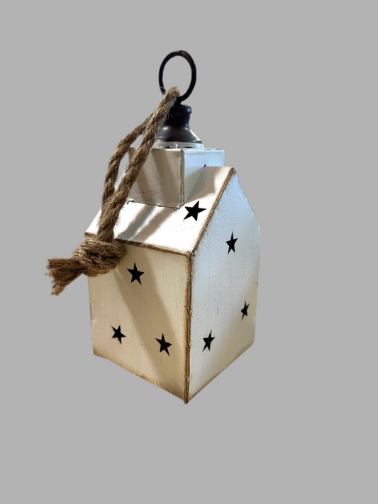 CMC341-Lantern/ Rustic cream metal