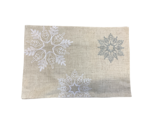 HAR7402PM Placemat/Natural/Snowfake