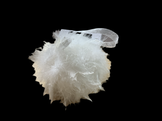 CT3121 White Feather Christmas Ball