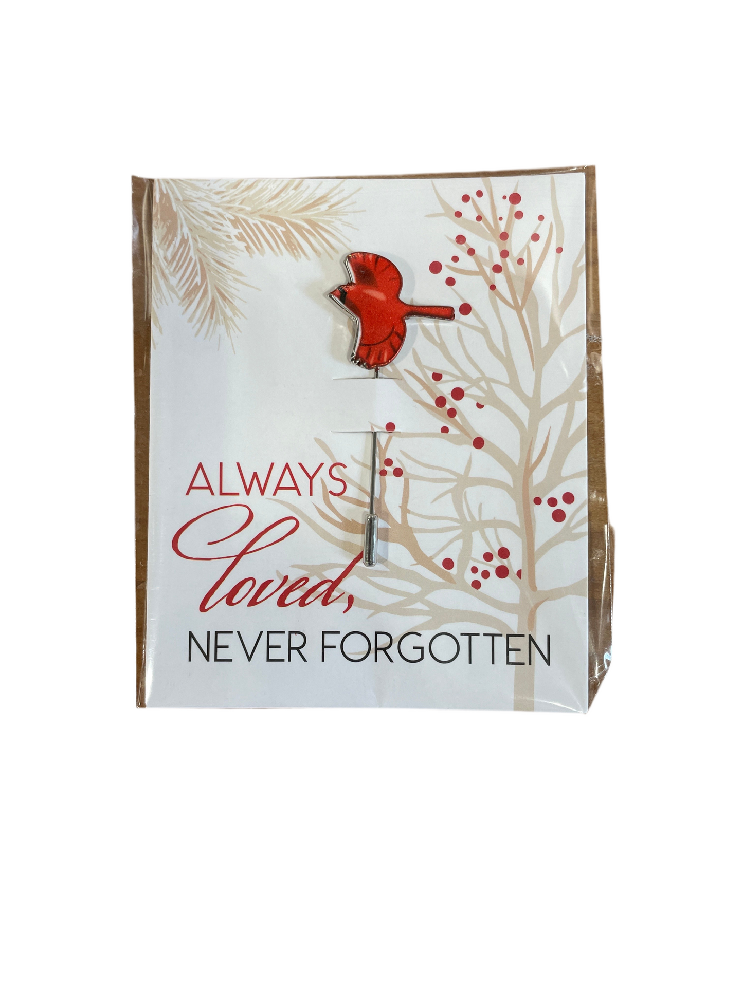 GC3091  Memorial Carded Pin / Cardinal