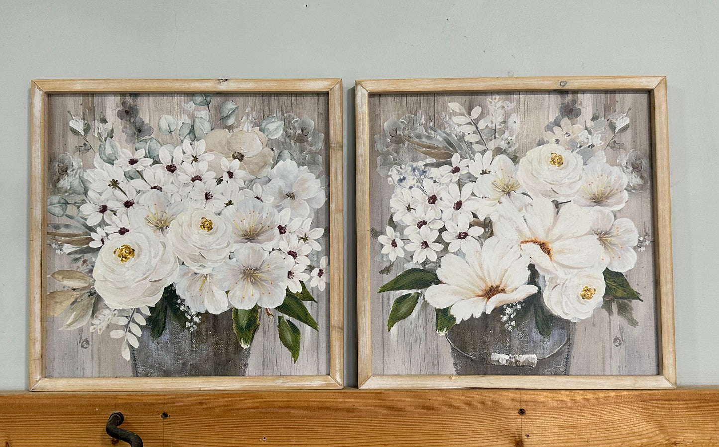 Wall Hanging - Floral/Wood Frame (CMC899)