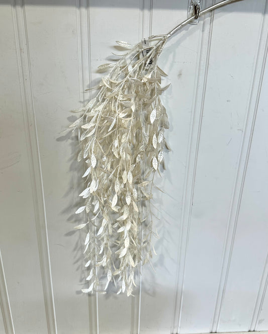 CMC396WH Spray / Glitter Leaf Hanging