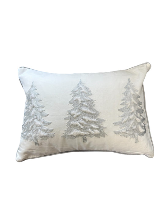 P42030- throw Cushion / 3 silver trees