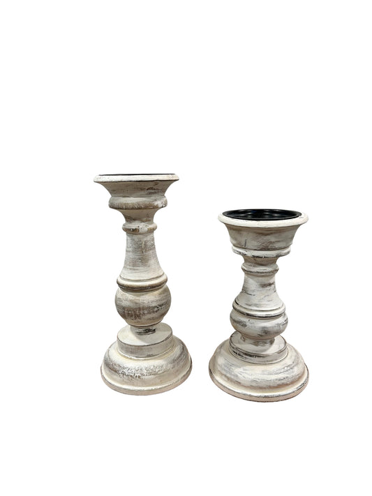 CB473 Candle Holder / Distressed White