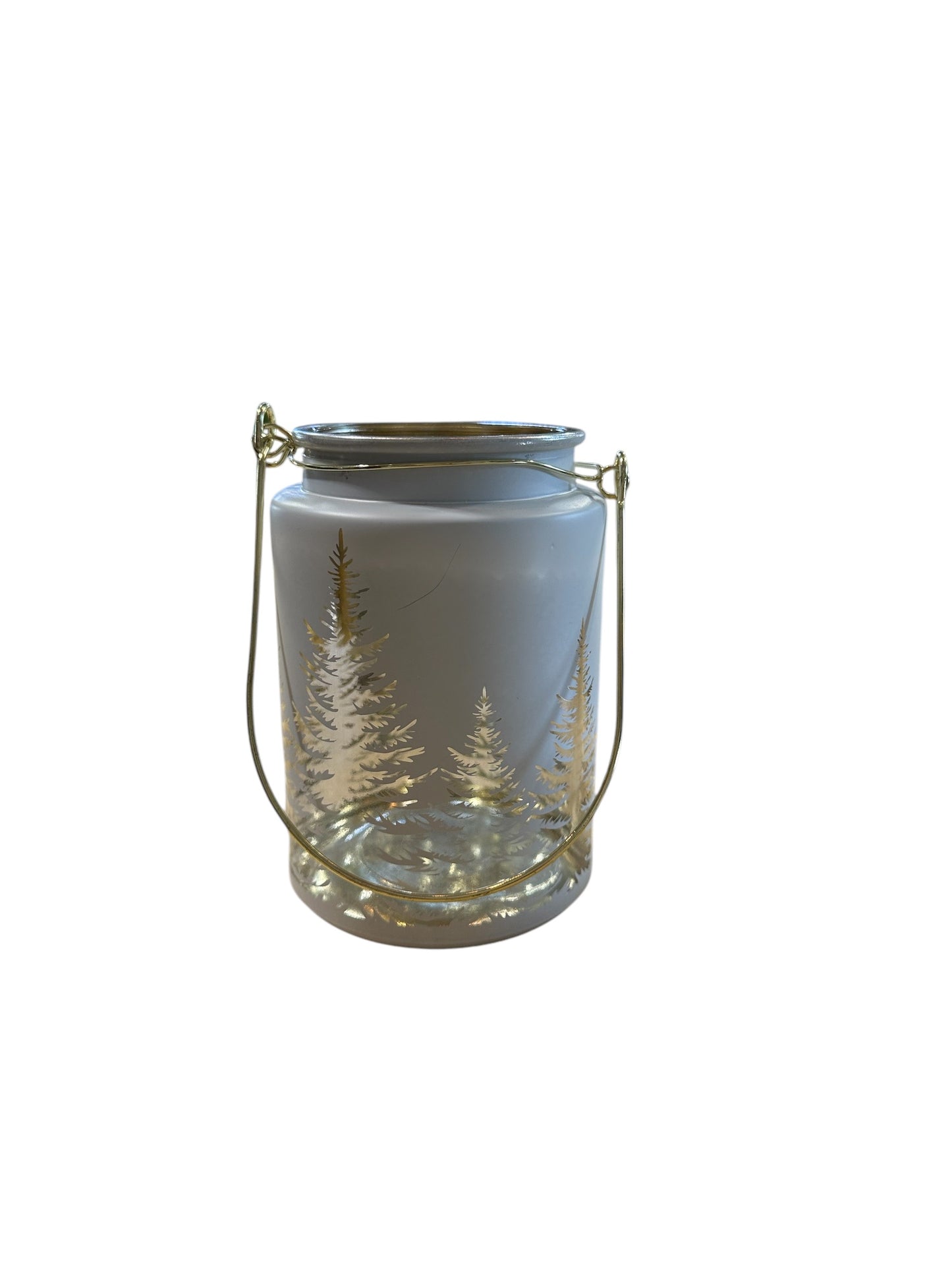 CT8194-Candle Holder Jar with gold handle