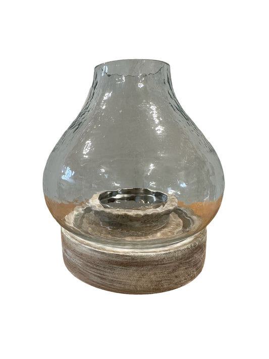 CB189 - Candle Holder w/ Dome Glass Shade